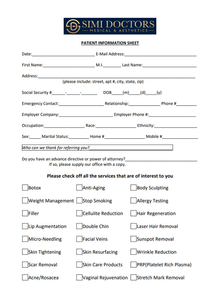 Image of the simi doctor form